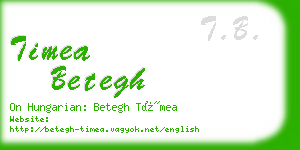 timea betegh business card